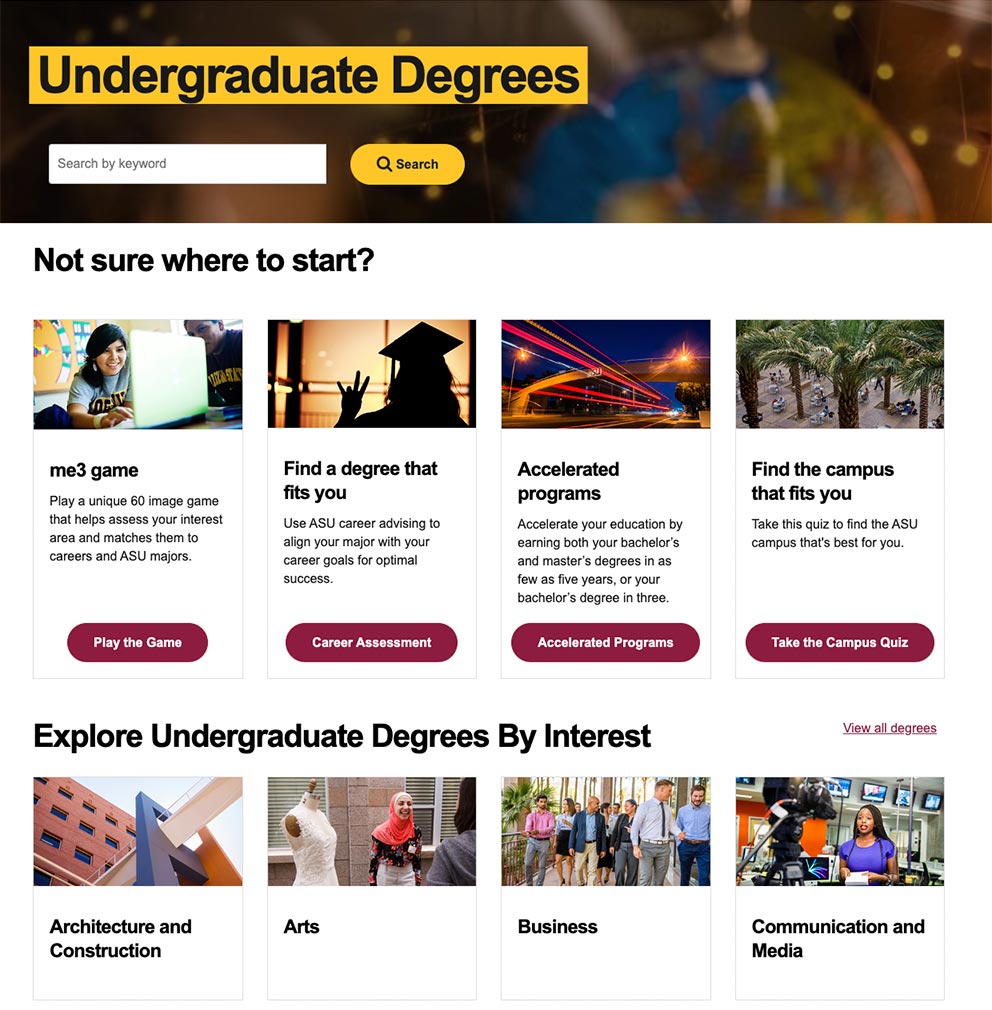 degree search